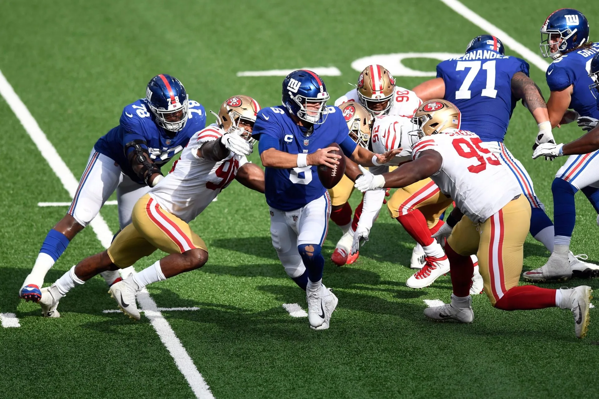 49ers vs New York Giants Match Player Stats