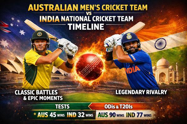 Australian Men’s Cricket Team vs India National Cricket Team Timeline