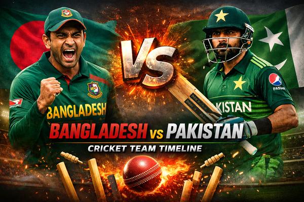 Bangladesh National Cricket Team vs Pakistan National Cricket Team Timeline