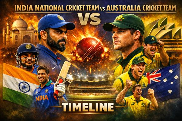 India National Cricket Team vs Australia Cricket Team Timeline