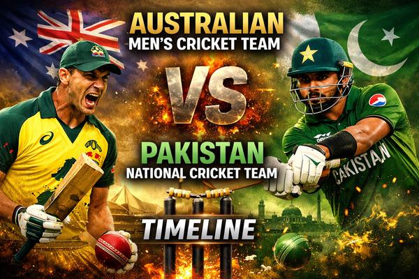 Australian Men’s Cricket Team vs Pakistan National Cricket Team Timeline