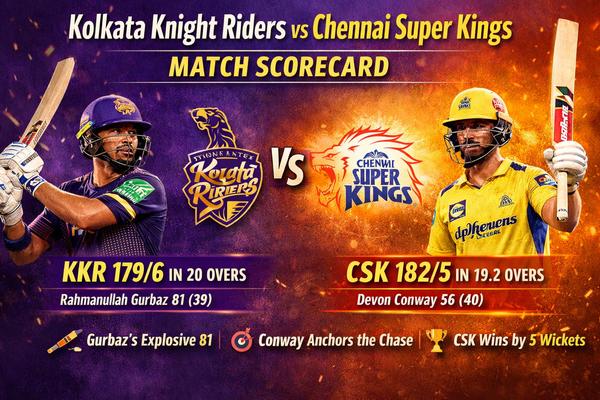Kolkata Knight Riders vs Chennai Super Kings Match Scorecard